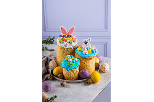 Traditional Easter cake kulich with, a Holiday Photo by Yulia Furman