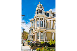 Traditional victorian houses in san containing san francisco, house, and, an Architecture Photo by Leonid Andronov