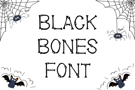 Black Bones Halloween Font, a Script Font by AnkaDrozd