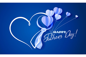 Bow Tie in heart Happy Fathers Day, a Person Illustration by Valenty