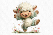 Whimsical Spring Sheep Clipart, an Illustration by Craft Nest (Thumbnail 10 of 11)