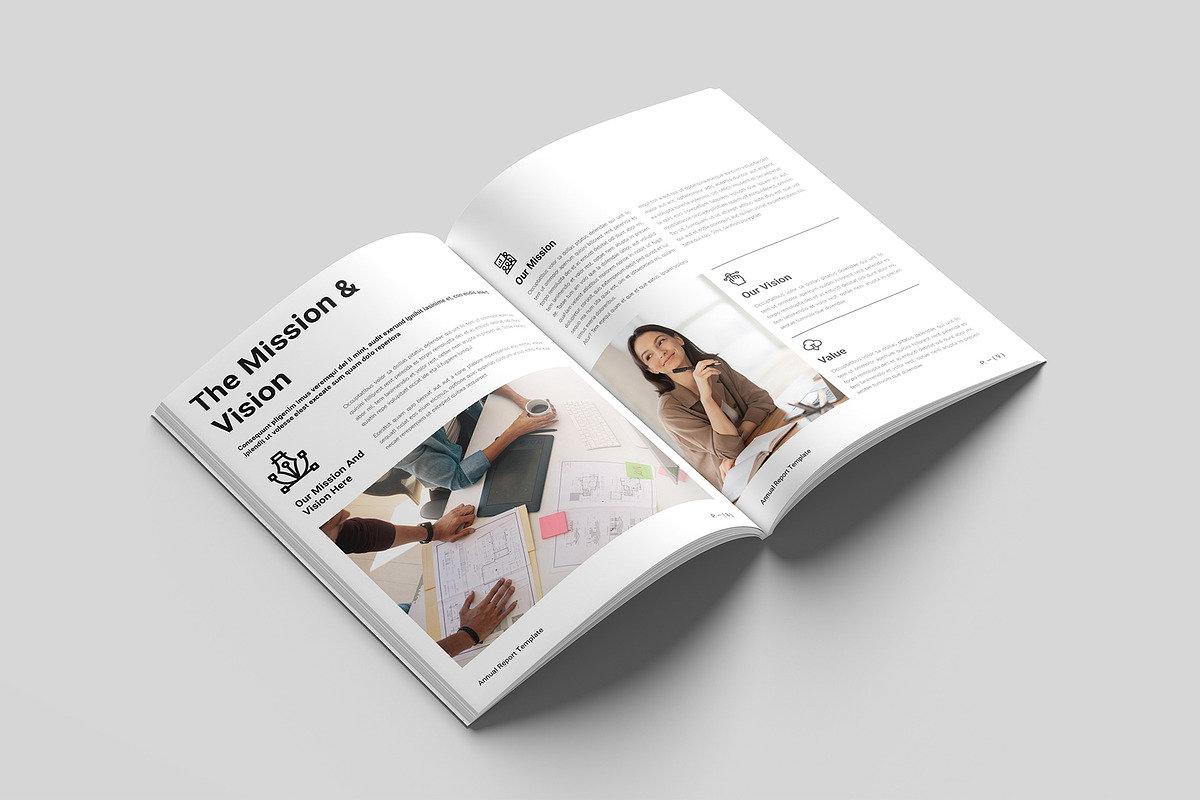 Annual Report Template, a Brochure Template by GoldenGrid Studio (Photo 6 of 13)