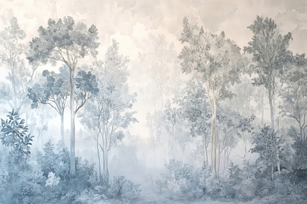 Mystical Forest Wallpaper soft tones, a Decorative Illustration by Virgo Studio