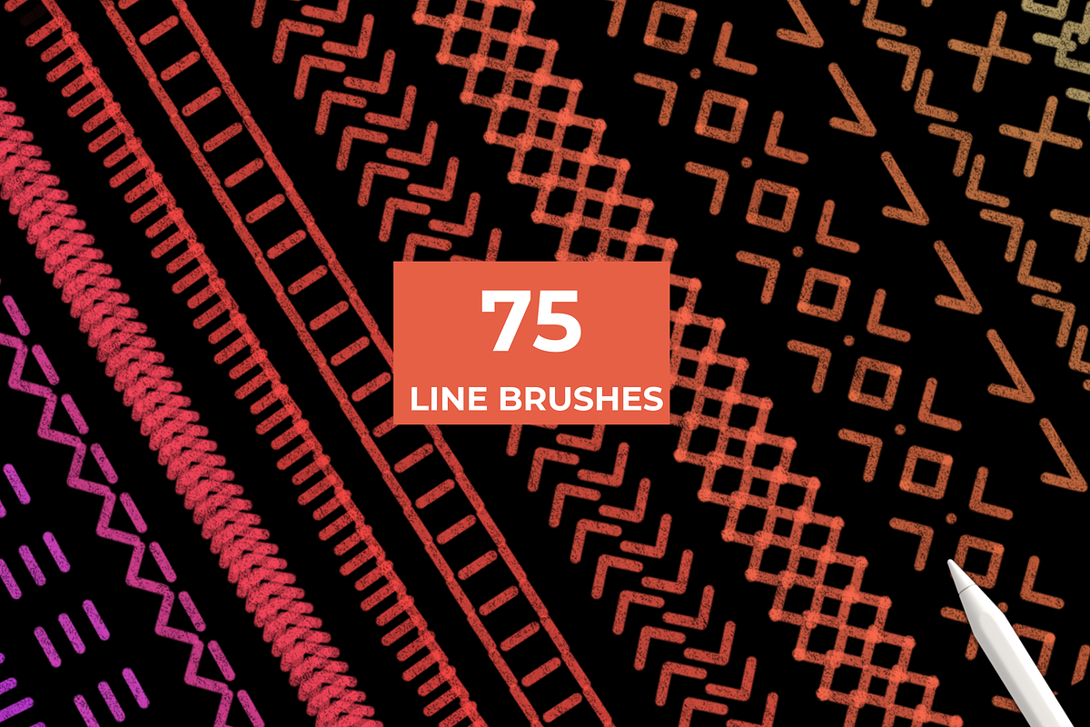 Linear brushes patterns Procreate, a Brush Add-On by Graphics Resources (Photo 1 of 15)