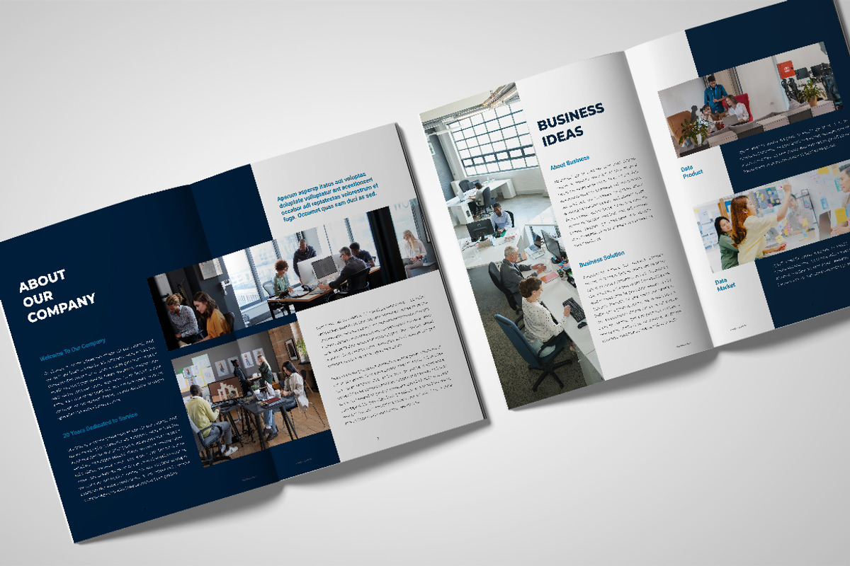 Blue White Company Business Plan, a Brochure Template by UICreative (Photo 2 of 4)