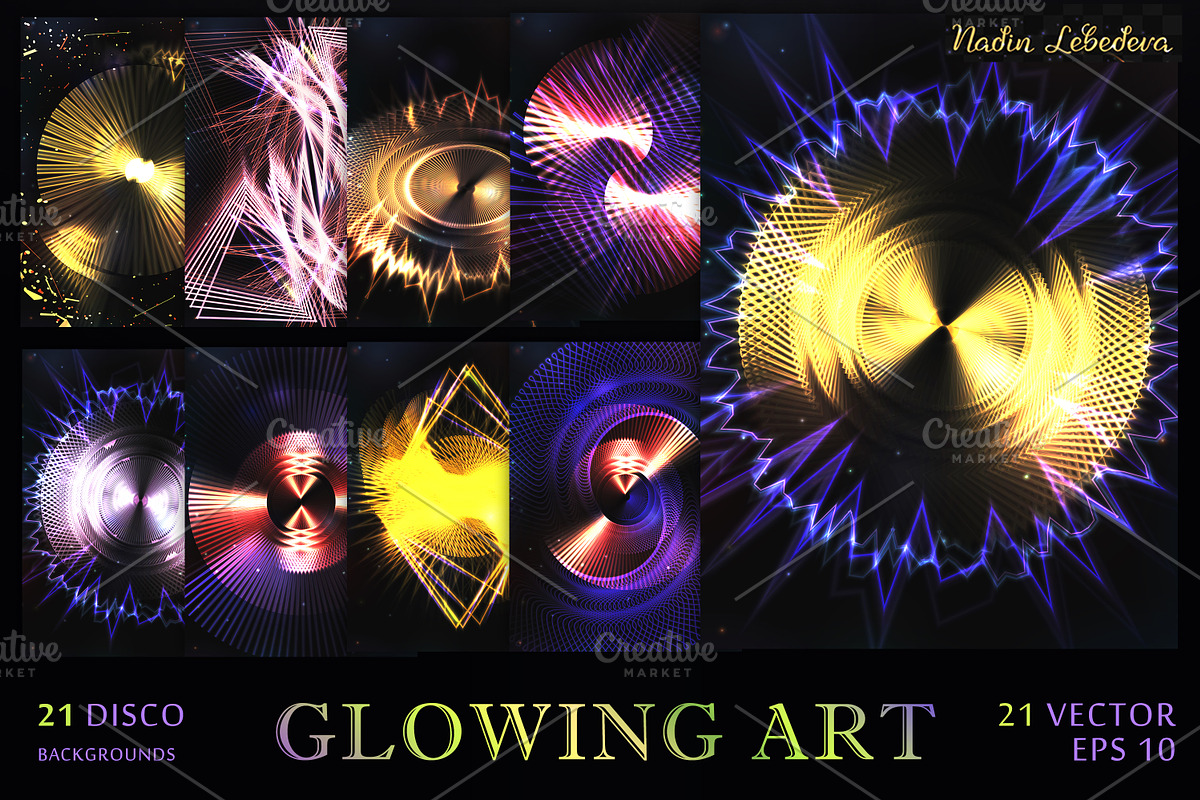SET  21  Shining abstract background, a Flyer Template by Nadin_Lebedeva (Photo 1 of 10)