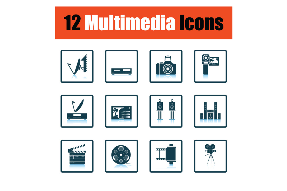 Set of multimedia icons, an Icon by Pavel Vectors