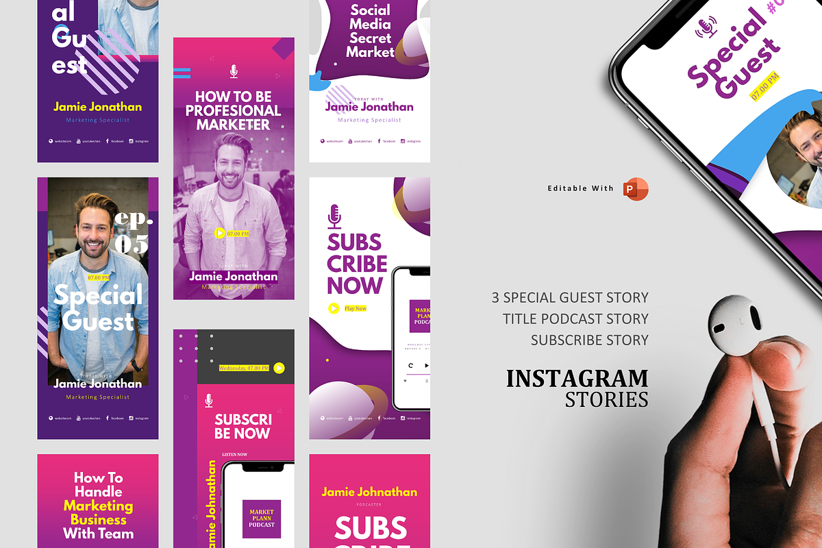 SALE | 12 BUNDLE PODCAST PROMOTION, a Social Media Template by rivatxfz (Photo 3 of 13)