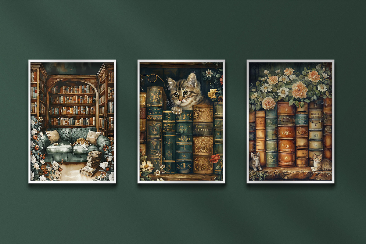 Cats in the Library, a Background Graphic by Curve Design (Photo 4 of 7)