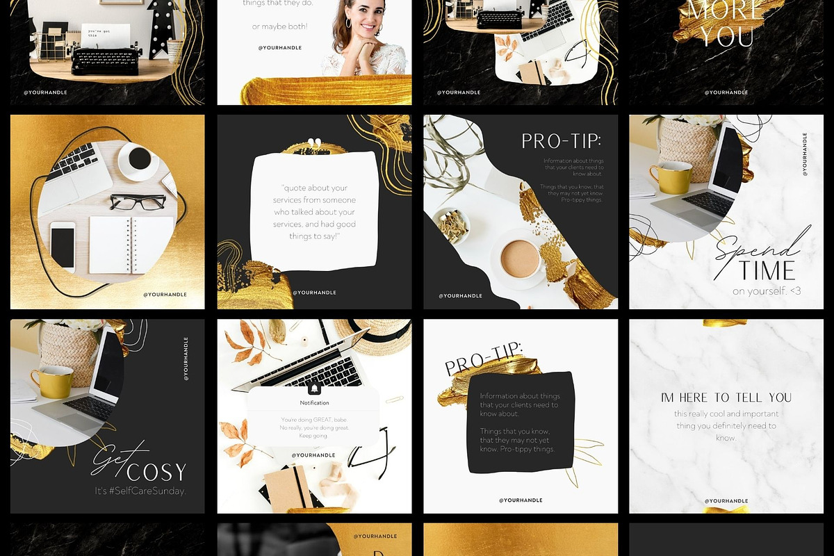GOLD | Elegant Social Template Set, a Social Media Template by Gabrielle Scarlett Design (Photo 2 of 2)