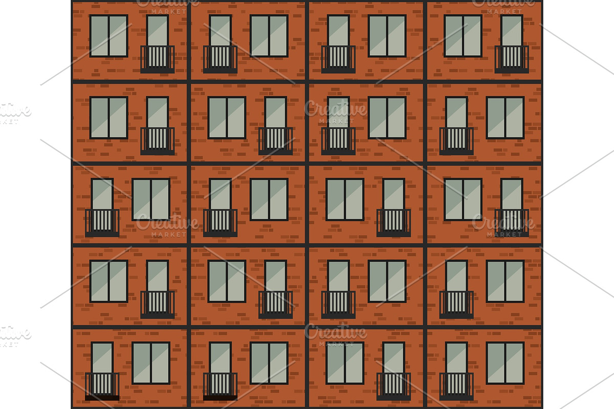 Building facade pattern, a Pattern Graphic by bolotoff