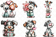 Whimsical Valentine Dog Clipart, an Animal Illustration by Black Bird Studio (Thumbnail 4 of 6)