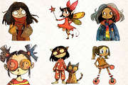 Quirky Girls Clipart, an Illustration by DreamCafeArt (Thumbnail 8 of 8)
