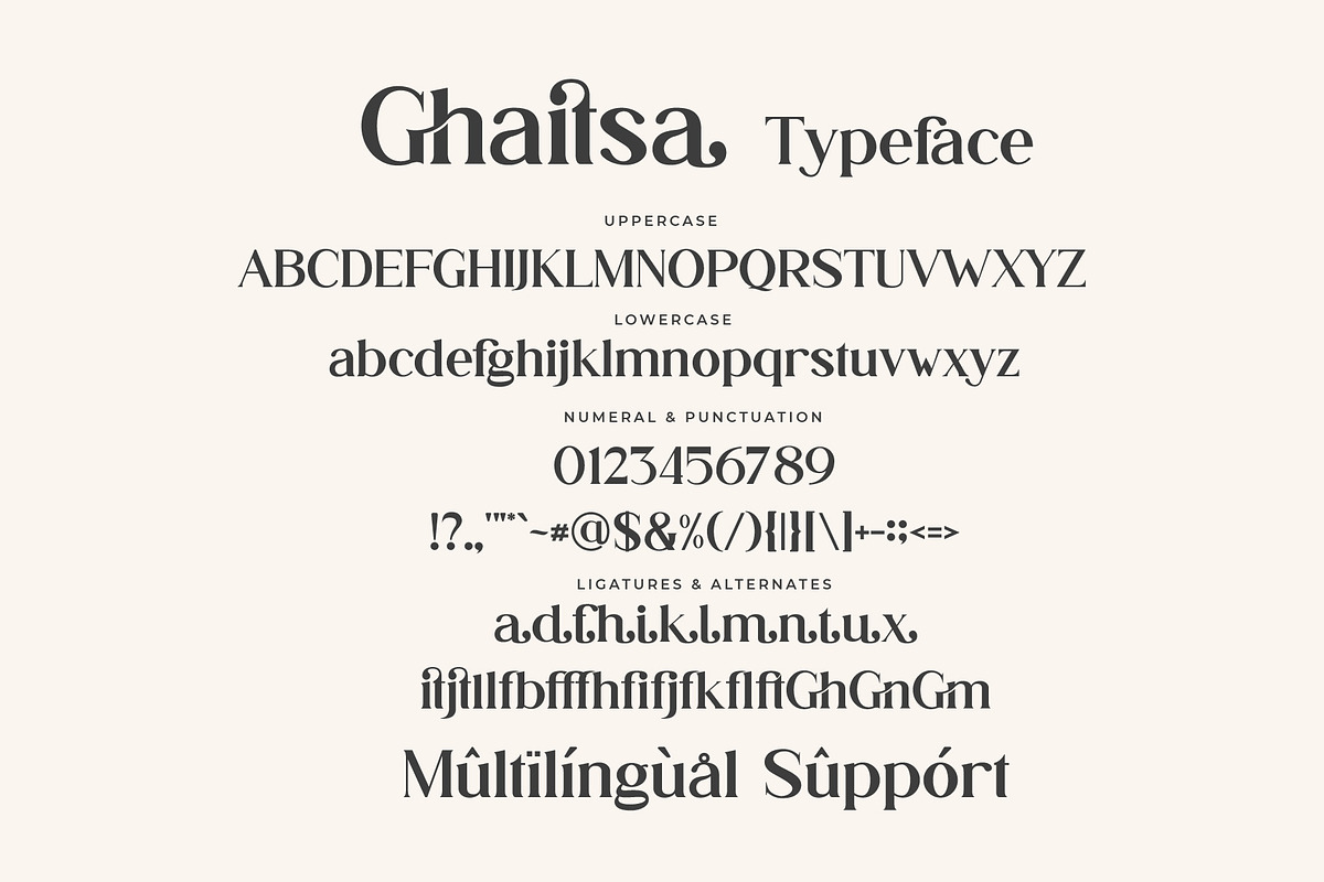 Ghaitsa - Stylish Ligature Font, a Serif Font by Aqeel_Art (Photo 7 of 8)
