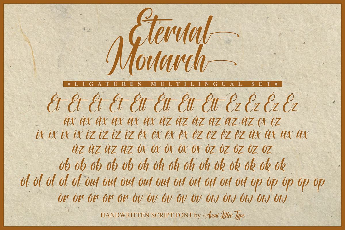 Eternal Monarch | Handwritten, a Handwritten Font by Aveni Letter Type (Photo 10 of 10)