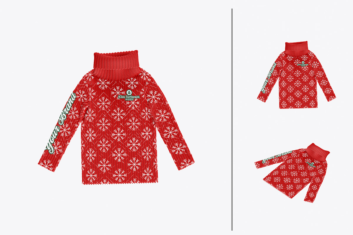 Kids Turtleneck Sweater Mockup, an Advertising Mockup by OneVectorStock (Photo 2 of 2)
