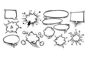 Comic book speech bubbles with sound, an Illustration by art PVP - market
