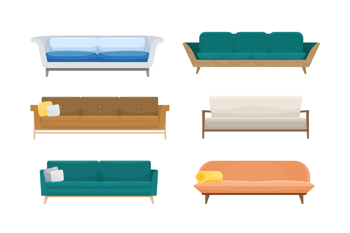 Comfortable sofas, couches set, a Decorative Illustration by Good Studio (Photo 4 of 4)