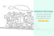 Cartoon train with little People, a Person Illustration by Sapunkele (Thumbnail 2 of 2)