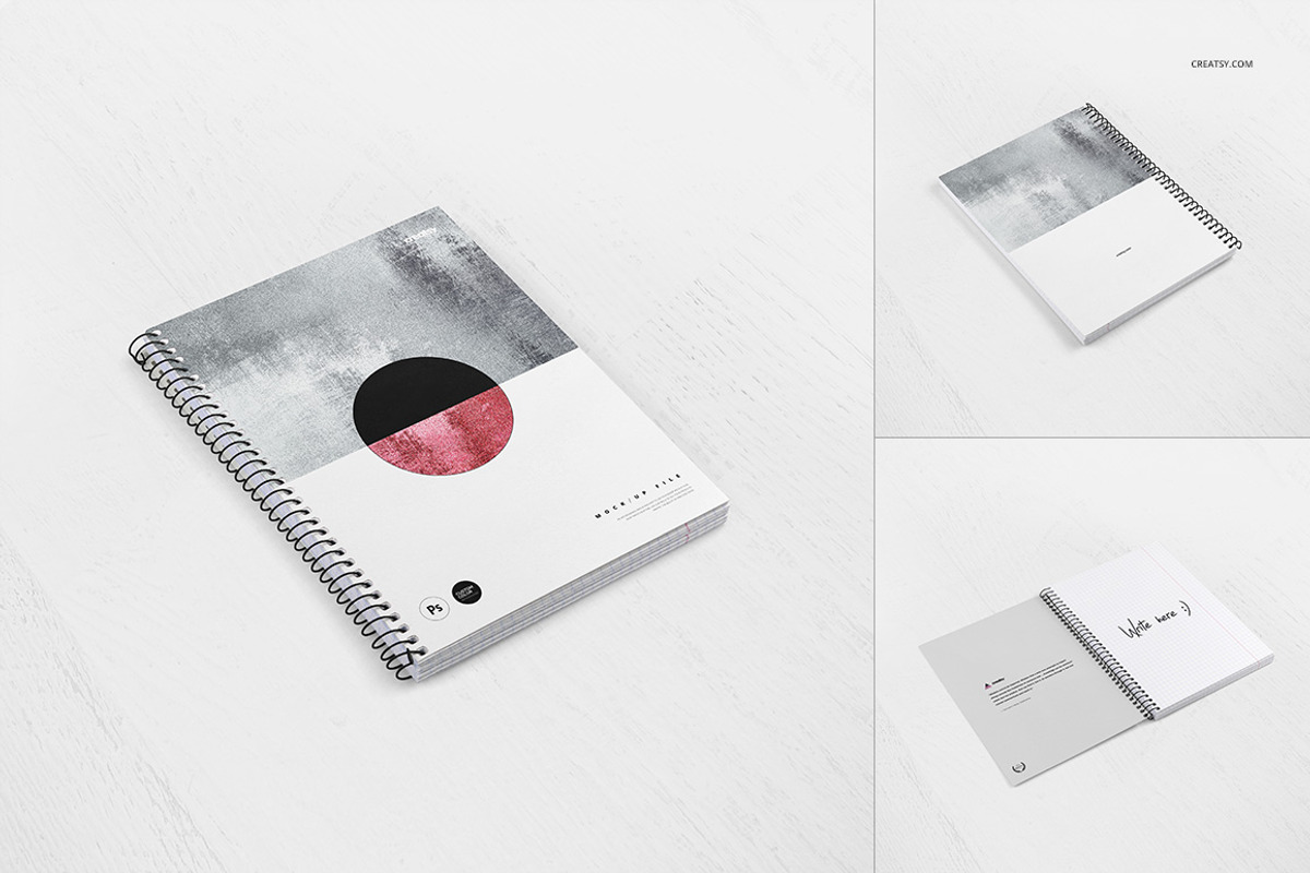 Notebook 2 Mockup Set, a Print Template by creatsy4 (Photo 4 of 9)