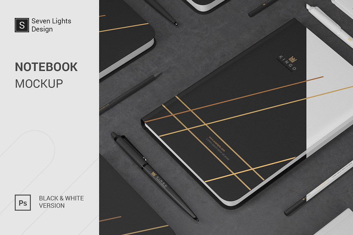 Notebook Mockup, a Books & Magazine Mockup by Seven Lights (Photo 1 of 5)