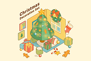 Isometric Christmas Decoration Set, an Illustration by murmur Design (Thumbnail 1 of 3)