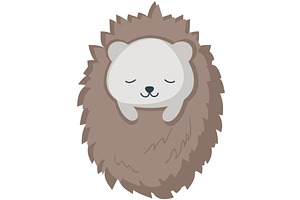 Sleeping hedgehog vector cute, an Animal Illustration by SiberianArt