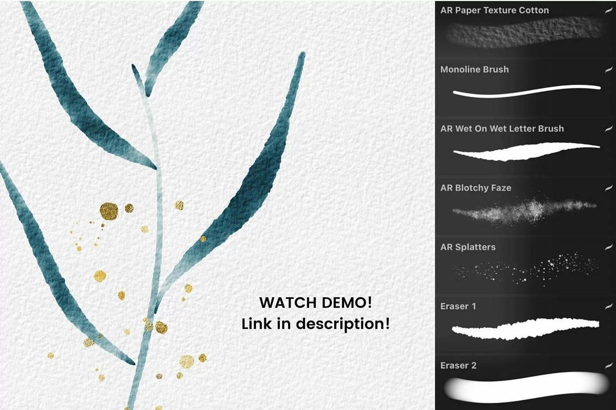 Watercolor Lettering Brush, a Brush Add-On by Angela Roze (Photo 2 of 3)