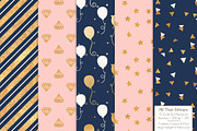 Navy & Blush Gold Foil Digital Paper, a Pattern Graphic by Amanda Ilkov (Thumbnail 2 of 4)