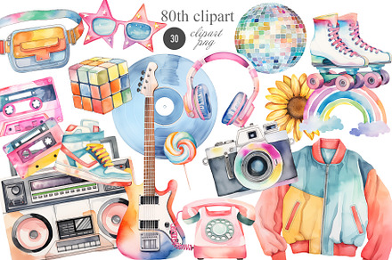 80th clipart and patterns