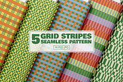 Retro Grid & Stripes Pattern, a Pattern Graphic by Pitchlook.Studio (Thumbnail 2 of 2)