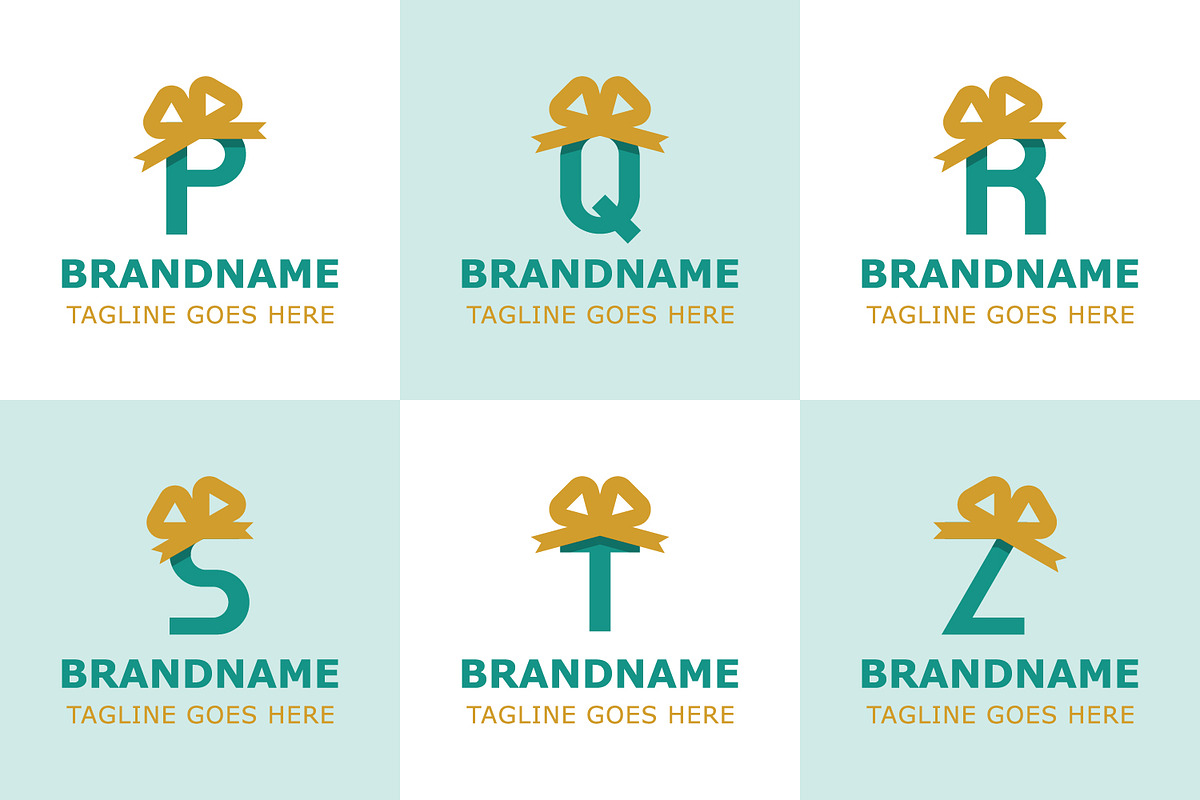 Letter P Q R S T Z Gift Logo Set, a Branding & Logo Template by Pray Art Design Studio (Photo 1 of 2)