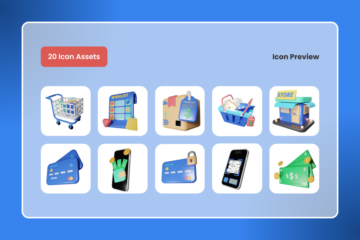 E-Commerce & Retail 3D Icon Set, a Solid Icon by twinstd (Photo 4 of 5)