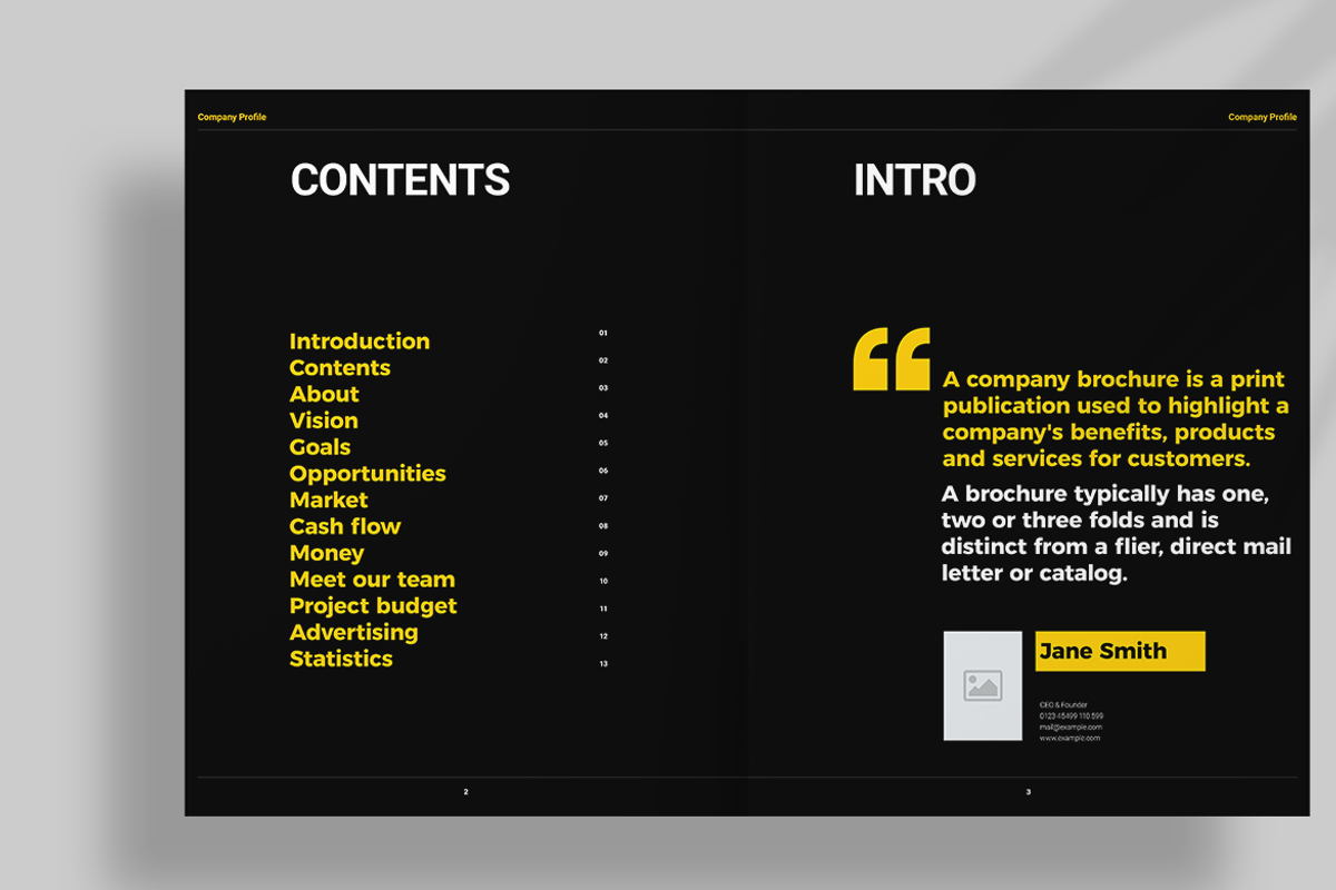 Black and Yellow Brochure, a Brochure Template by Boris Cupac (Photo 3 of 10)