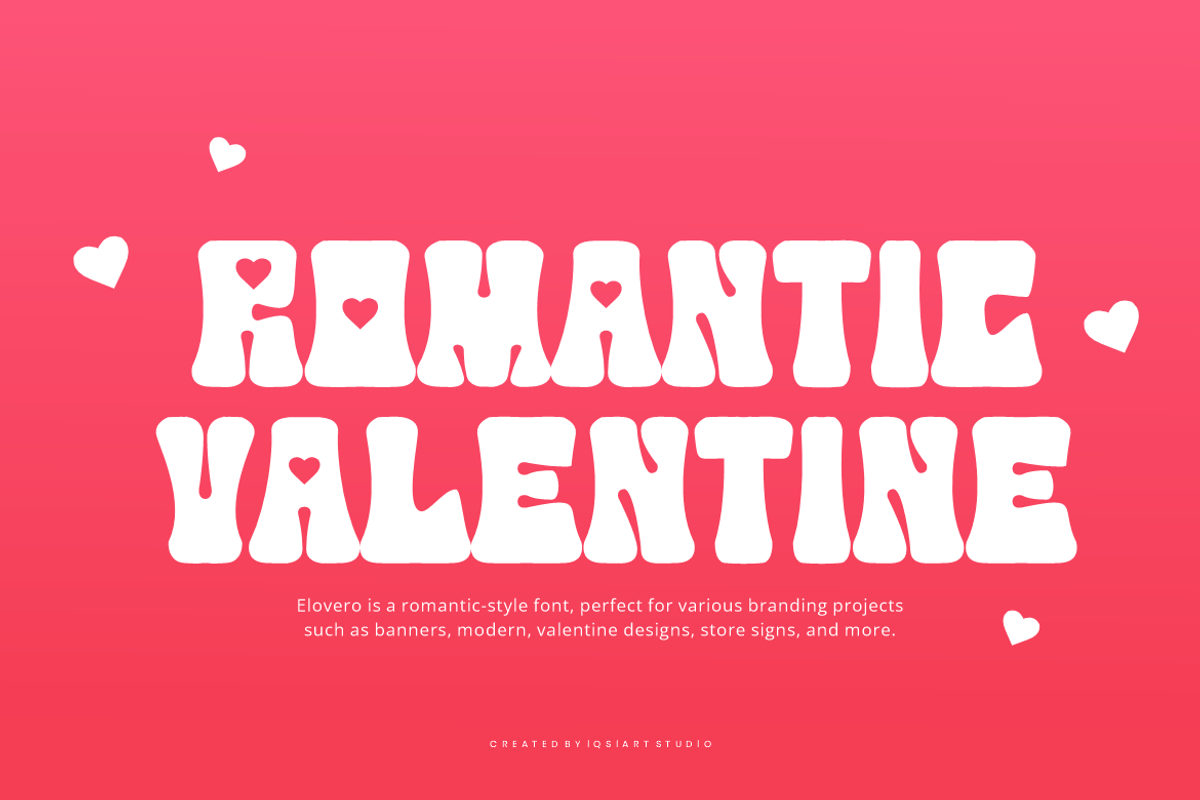 Elovero - Valentine's Font, a Sans Serif Font by Iqsiart Studio (Photo 3 of 7)