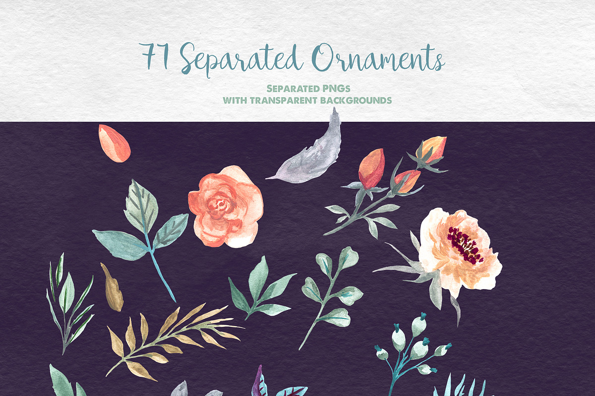 Watercolor Clipart - Reminiscence, a Decorative Illustration by BMACHINA Labs. (Photo 9 of 13)