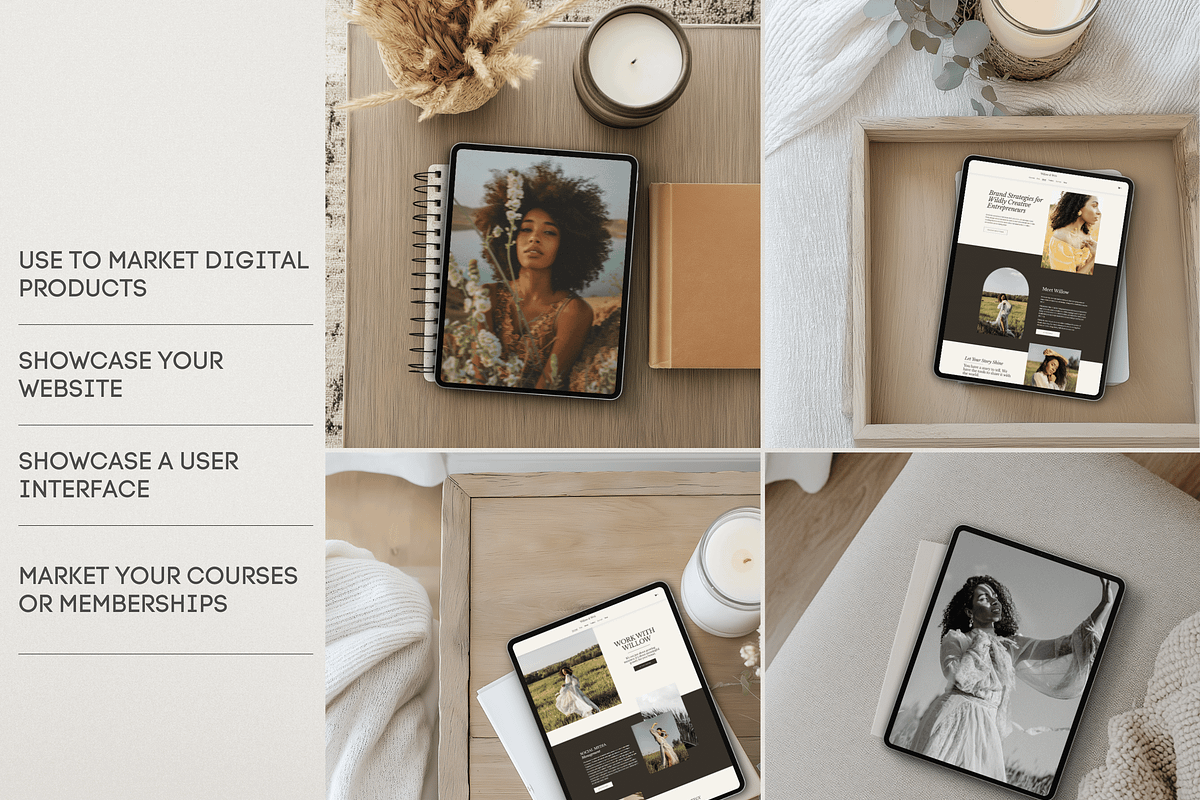 Canva iPad Boho Mockups, a Mockup by Asha Glenn Design Studio (Photo 7 of 20)