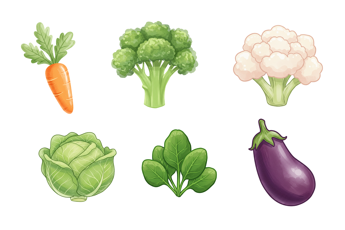 Watercolor Vegetables Clipart, a Food Illustration by BerryPieArt (Photo 2 of 4)