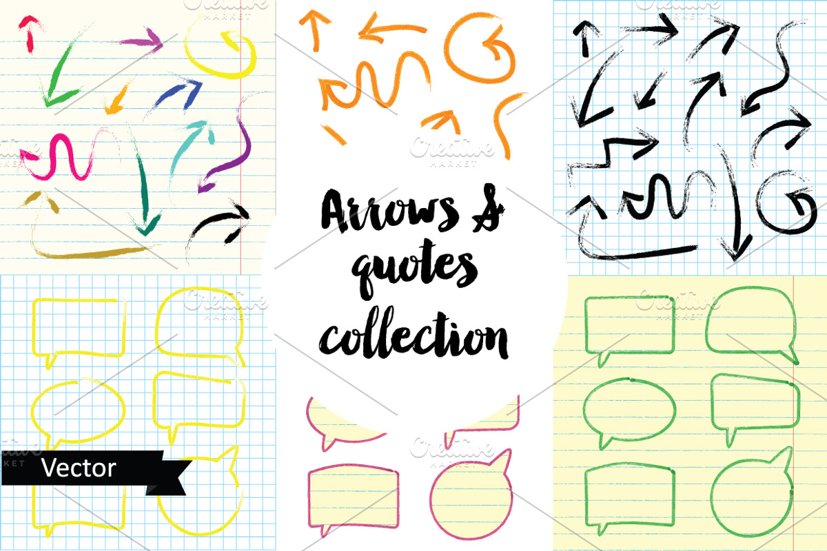 Arrows and quotes vector collection