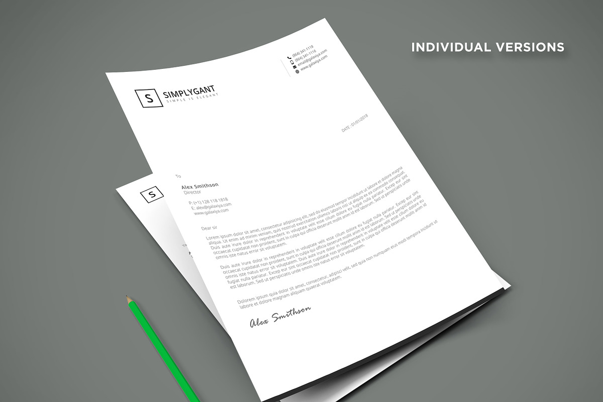 Simple Minimal Stationery Templates, a Stationery Template by Galaxiya (Photo 13 of 14)