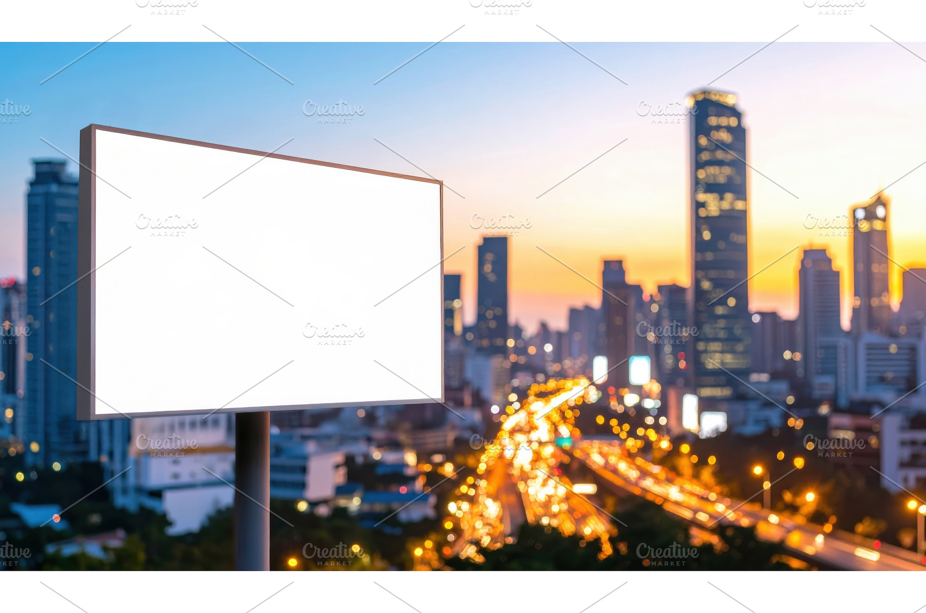 Empty billboard glowing at sunset in, a Technology Photo by Igor Tichonow