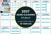 2027 ADHD Cleaning Workbook, a Stationery Template by Shumaya (Thumbnail 1 of 4)