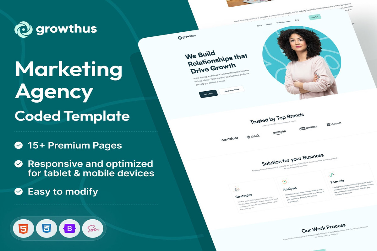 Growthus - Agency Website Template preview 8