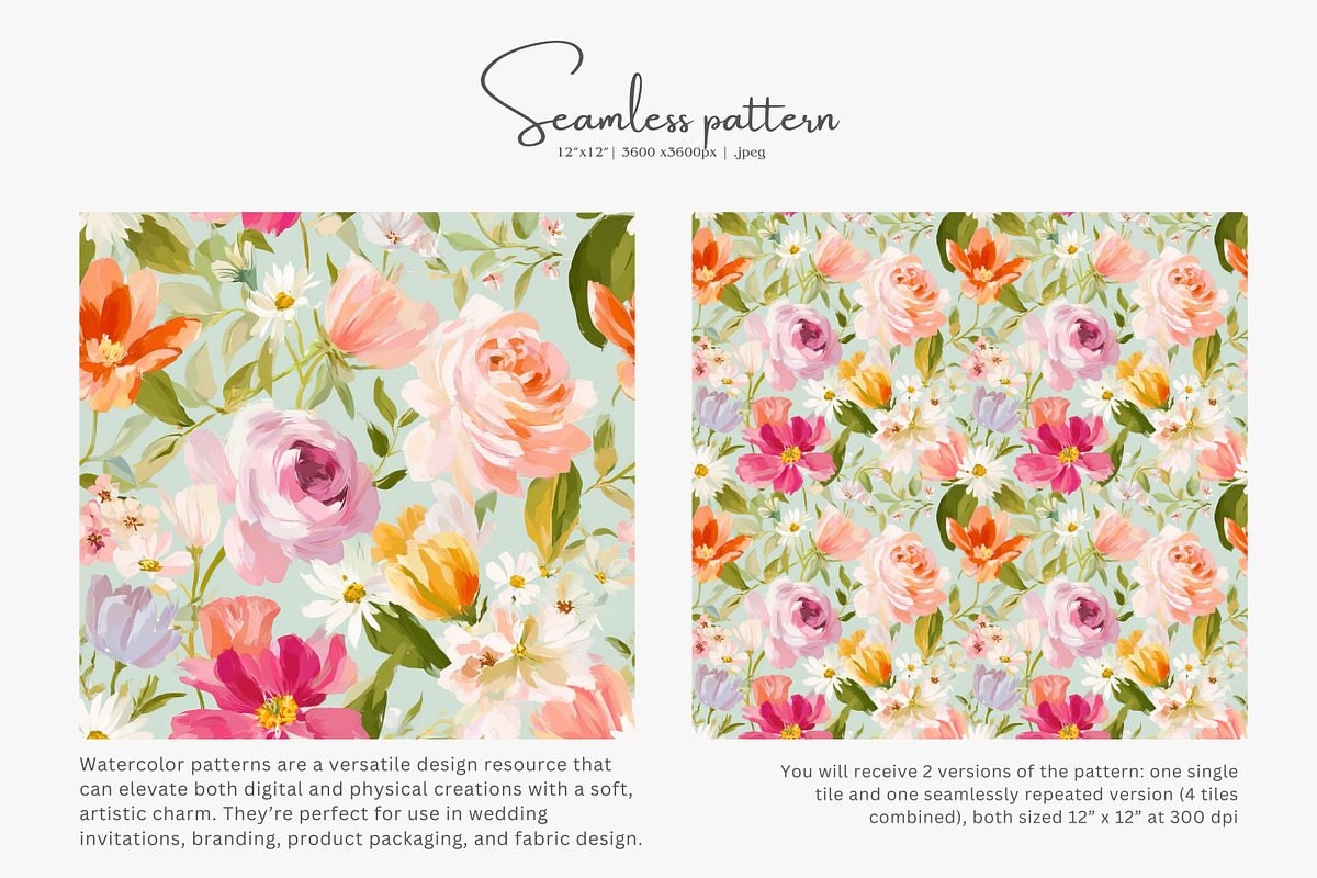 vibrant spring florals pattern, a Pattern Graphic by Pink Studio Art (Photo 5 of 5)