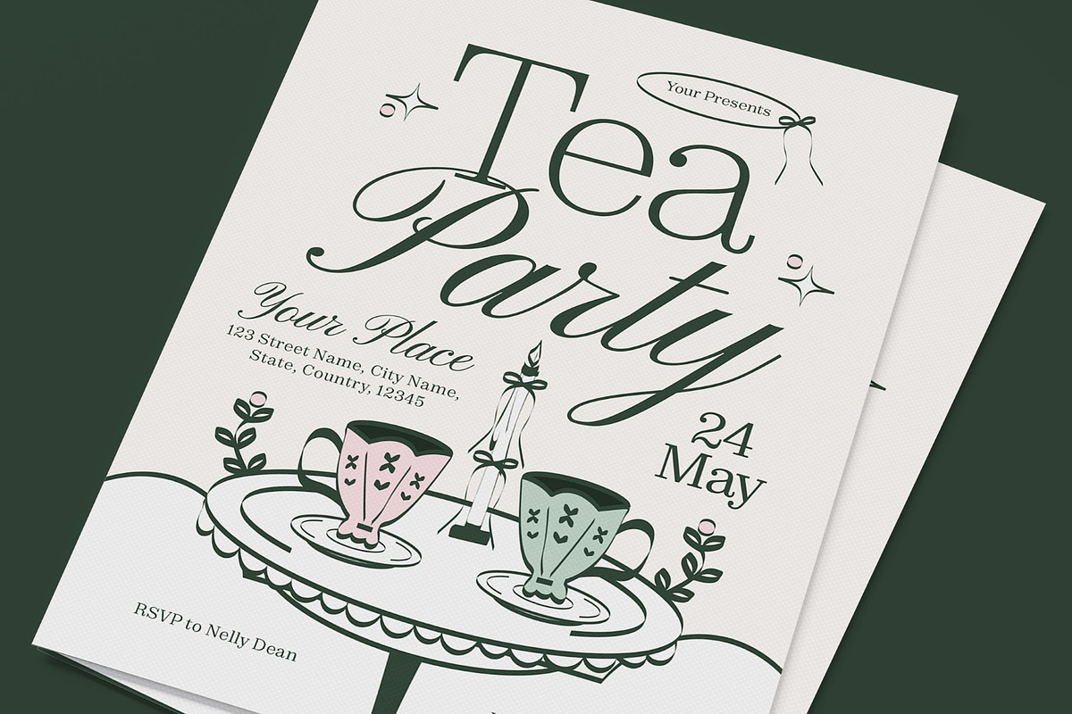 Tea Party Flyer, a Flyer Template by graphicook (Photo 2 of 3)