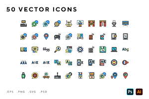 Translation icons, an Outline Icon by Wencory