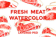 Fresh Meat Watercolor, a Food Illustration by wedraw (Thumbnail 1 of 5)