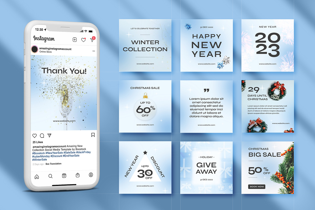 Winter Sale Social Media template, a Social Media Template by Boostock
