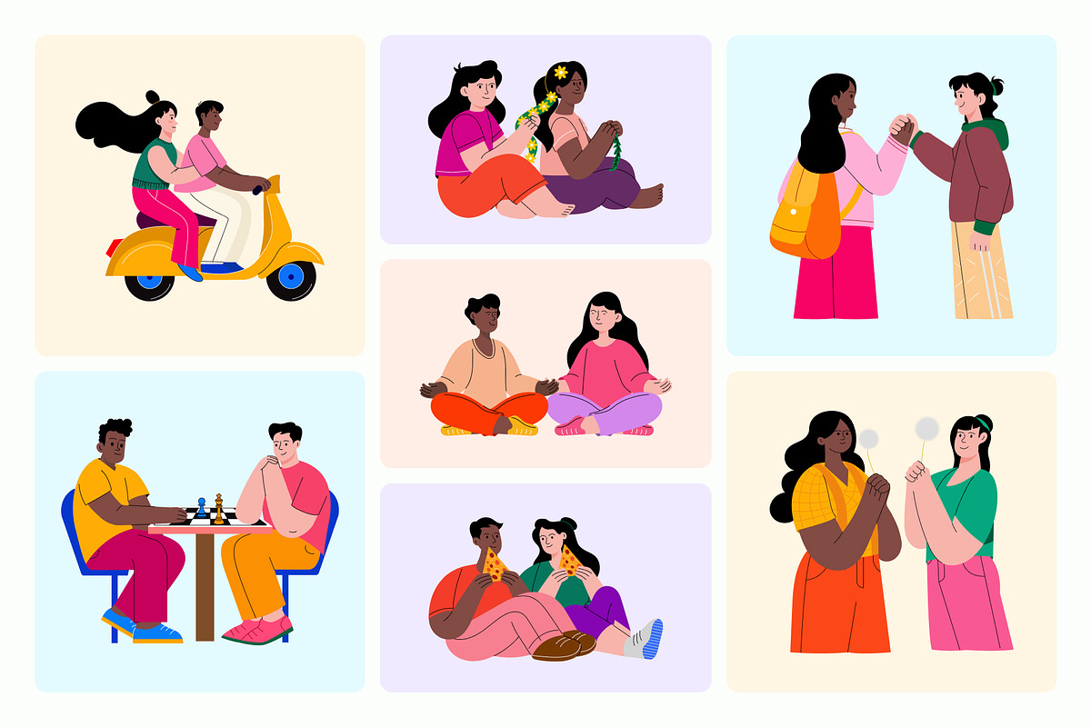 Friends Illustration Art Set, a Person Illustration by Vectors Market (Photo 5 of 9)