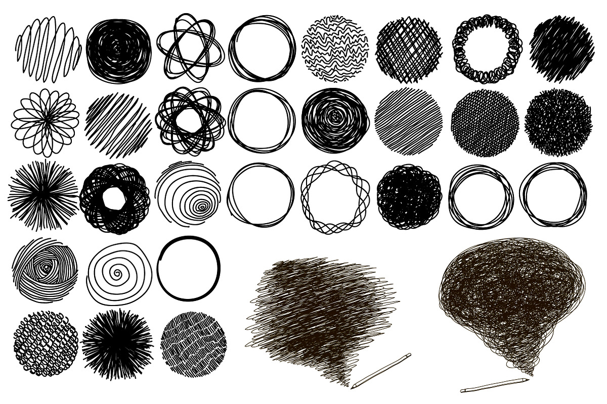 Doodle circles + pencil drawing, an Illustration by Lina_Lisichka